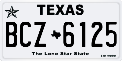 TX license plate BCZ6125
