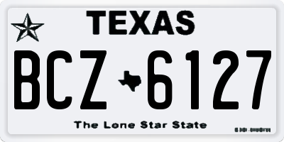TX license plate BCZ6127