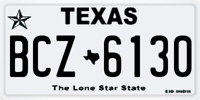 TX license plate BCZ6130