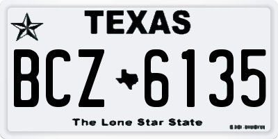 TX license plate BCZ6135