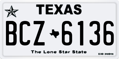 TX license plate BCZ6136