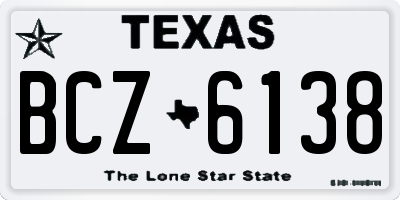 TX license plate BCZ6138