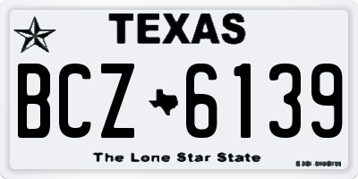 TX license plate BCZ6139