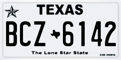 TX license plate BCZ6142
