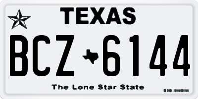 TX license plate BCZ6144