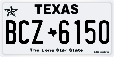 TX license plate BCZ6150