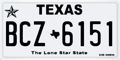 TX license plate BCZ6151