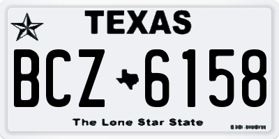 TX license plate BCZ6158