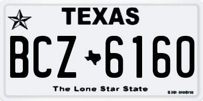 TX license plate BCZ6160