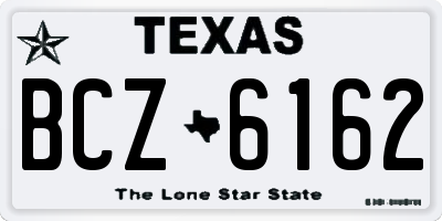 TX license plate BCZ6162