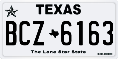 TX license plate BCZ6163