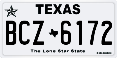 TX license plate BCZ6172