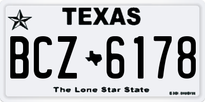 TX license plate BCZ6178