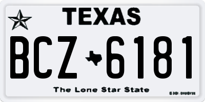 TX license plate BCZ6181