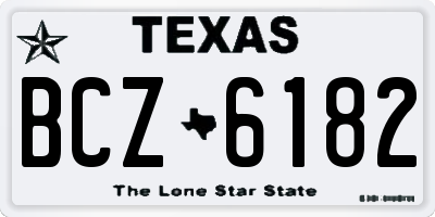 TX license plate BCZ6182