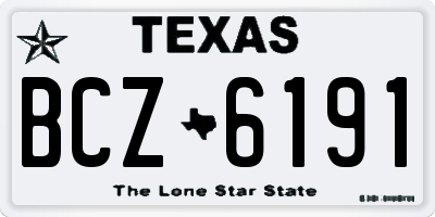 TX license plate BCZ6191