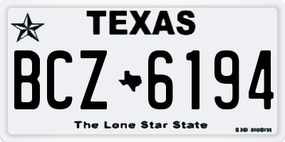 TX license plate BCZ6194