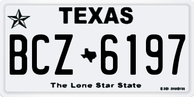 TX license plate BCZ6197