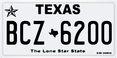 TX license plate BCZ6200