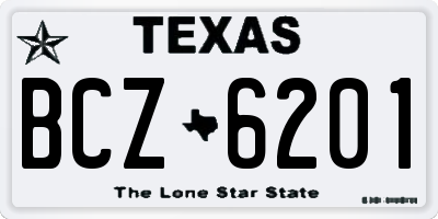 TX license plate BCZ6201