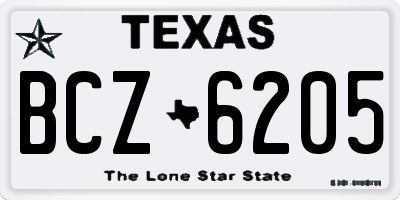 TX license plate BCZ6205