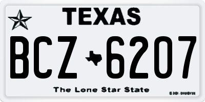 TX license plate BCZ6207