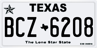 TX license plate BCZ6208