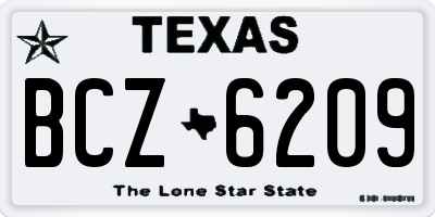 TX license plate BCZ6209