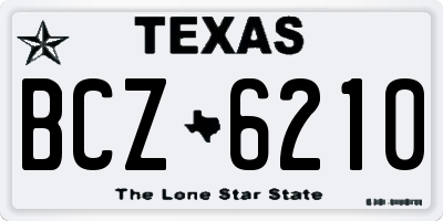 TX license plate BCZ6210