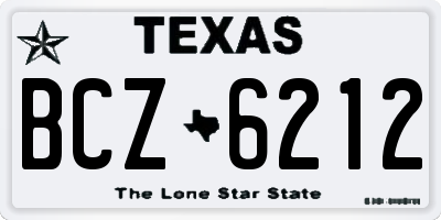 TX license plate BCZ6212