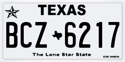 TX license plate BCZ6217
