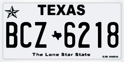 TX license plate BCZ6218