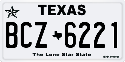 TX license plate BCZ6221