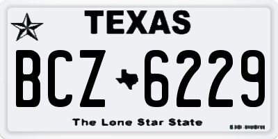 TX license plate BCZ6229