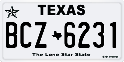TX license plate BCZ6231