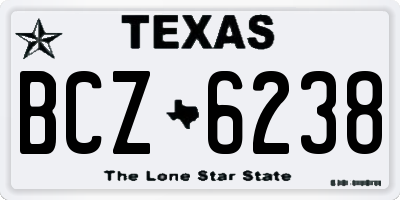 TX license plate BCZ6238
