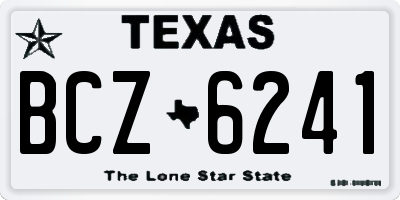TX license plate BCZ6241