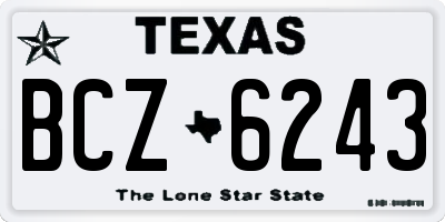 TX license plate BCZ6243