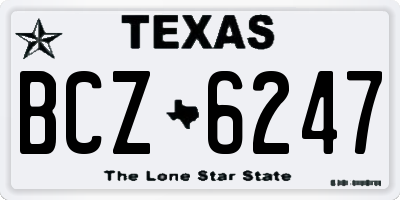 TX license plate BCZ6247