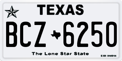 TX license plate BCZ6250