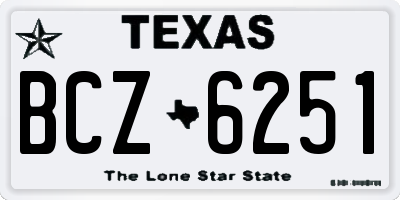 TX license plate BCZ6251