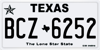 TX license plate BCZ6252