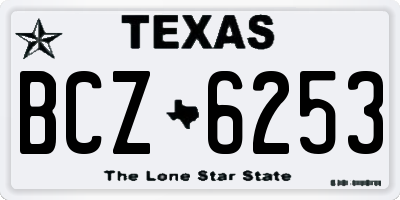 TX license plate BCZ6253
