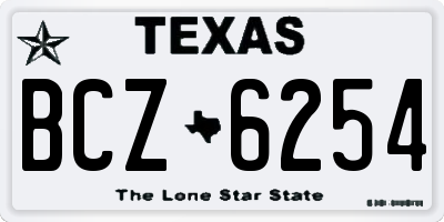 TX license plate BCZ6254