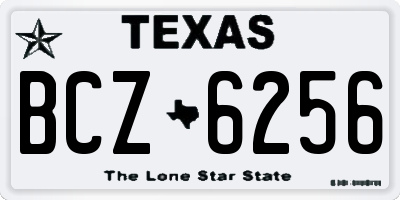 TX license plate BCZ6256