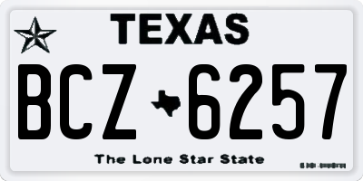 TX license plate BCZ6257