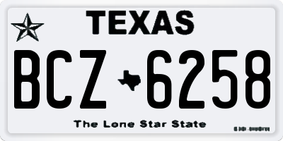 TX license plate BCZ6258