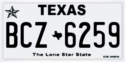 TX license plate BCZ6259