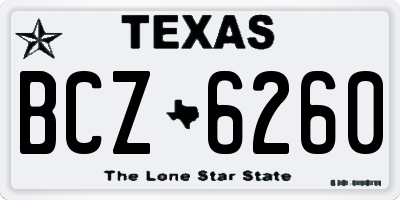 TX license plate BCZ6260