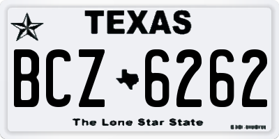 TX license plate BCZ6262